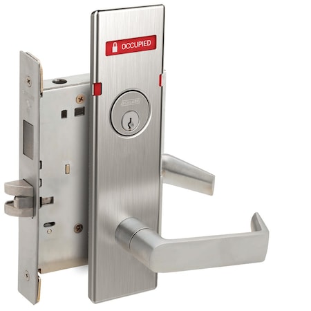 Schlage L Series Mortise Lock, Corridor Lock, 06 Lever, N Escutcheon, 6-Pin Full Face Mortise Cylinder, VACA L9456P 06N 630 L283-722